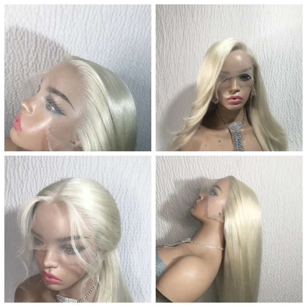 Realistic Pale Blonde Human Hair Lace Wig 20 inches - Picture 5 of 15